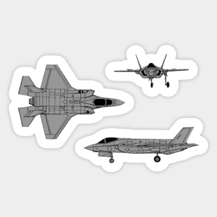 F-35 Lightning JSF Tri-View Sticker